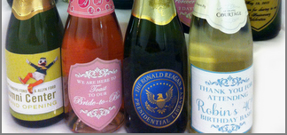 Custom Labeled Mini Champagne Bottles