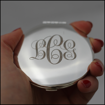 Silver Plated Mirror Compact