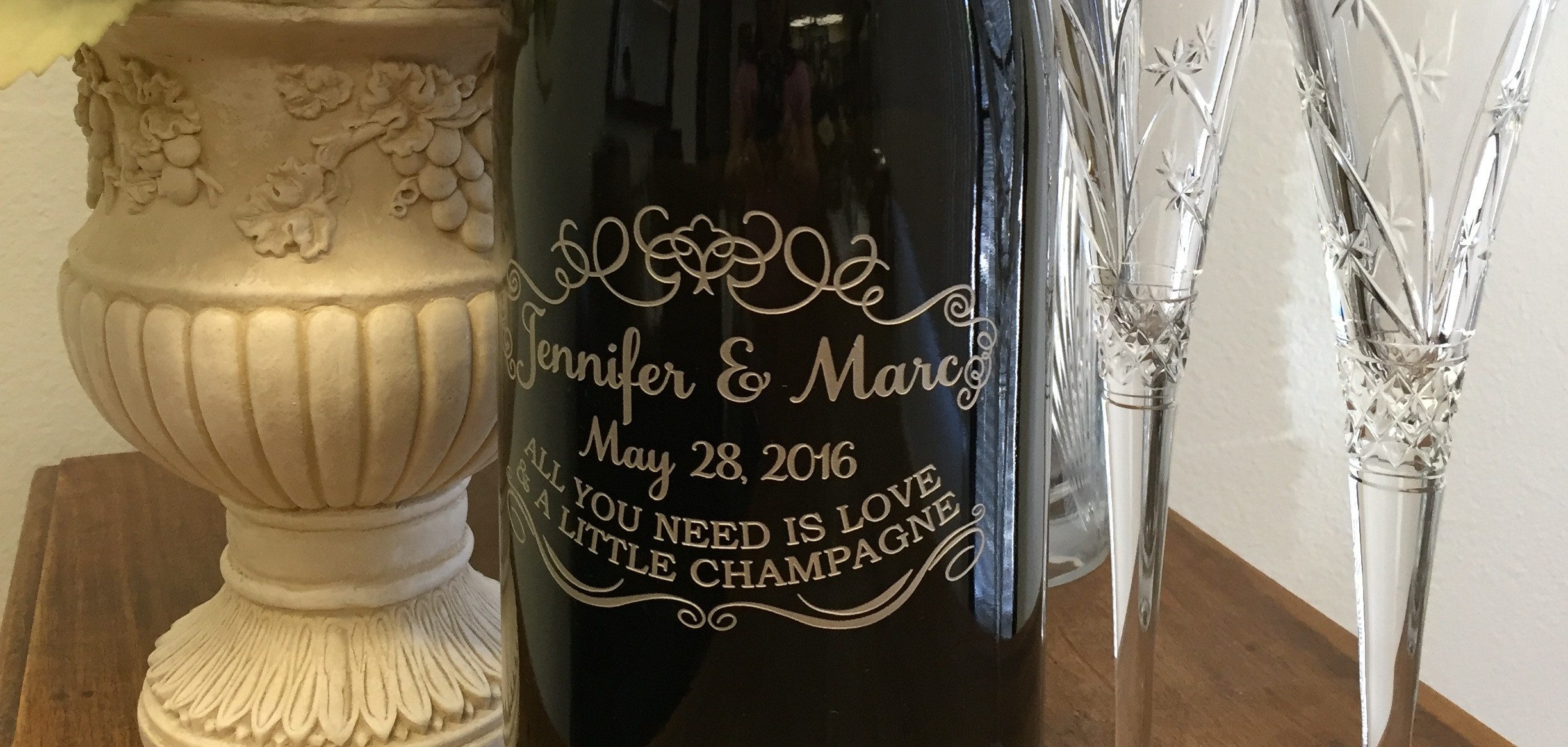 Wedding Guest Book Champagne Bottle